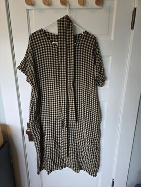 Notperfectlinen Rennes Dress Midsand Gingham